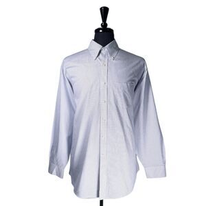 Brooks Brothers Mens 18 34/35 Blue White Check Non Iron Regent Fit Dress Shirt